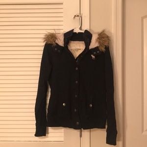 Navy Blue Abercrombie and Fitch light coat